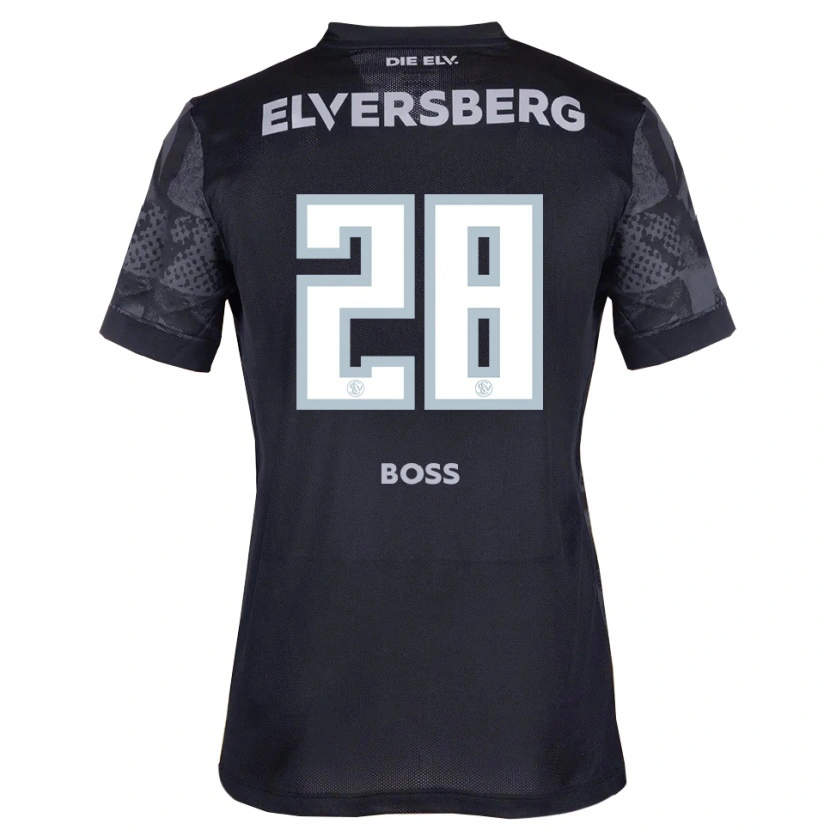Danxen Heren Tim Boss #28 Zwart Grijs Uitshirt Uittenue 2025/26 T-Shirt
