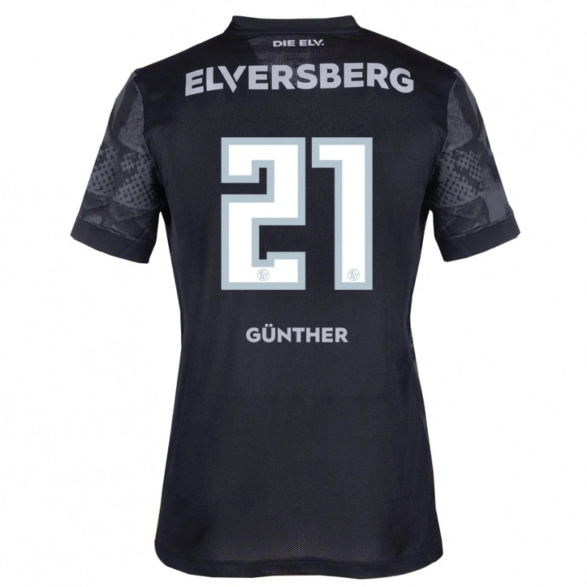 Danxen Heren Lasse Günther #21 Zwart Grijs Uitshirt Uittenue 2025/26 T-Shirt