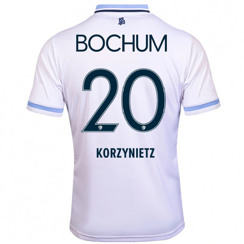 Danxen Heren Jaden Korzynietz #20 Wit Hemelsblauw Uitshirt Uittenue 2025/26 T-Shirt