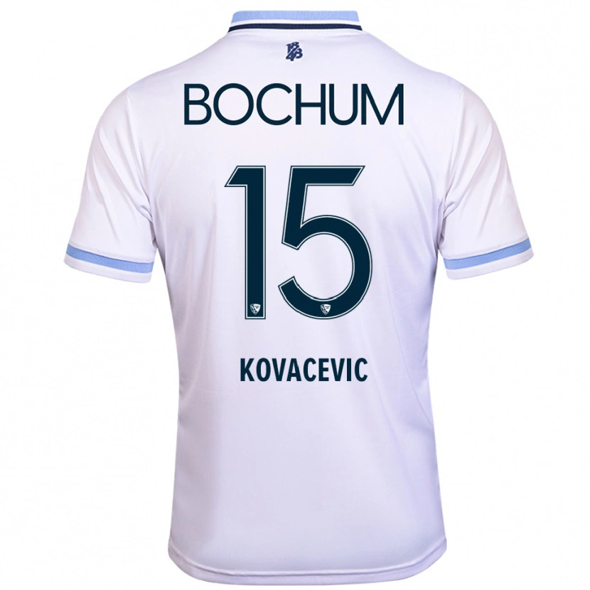 Danxen Heren Elhan Kovacevic #15 Wit Hemelsblauw Uitshirt Uittenue 2025/26 T-Shirt