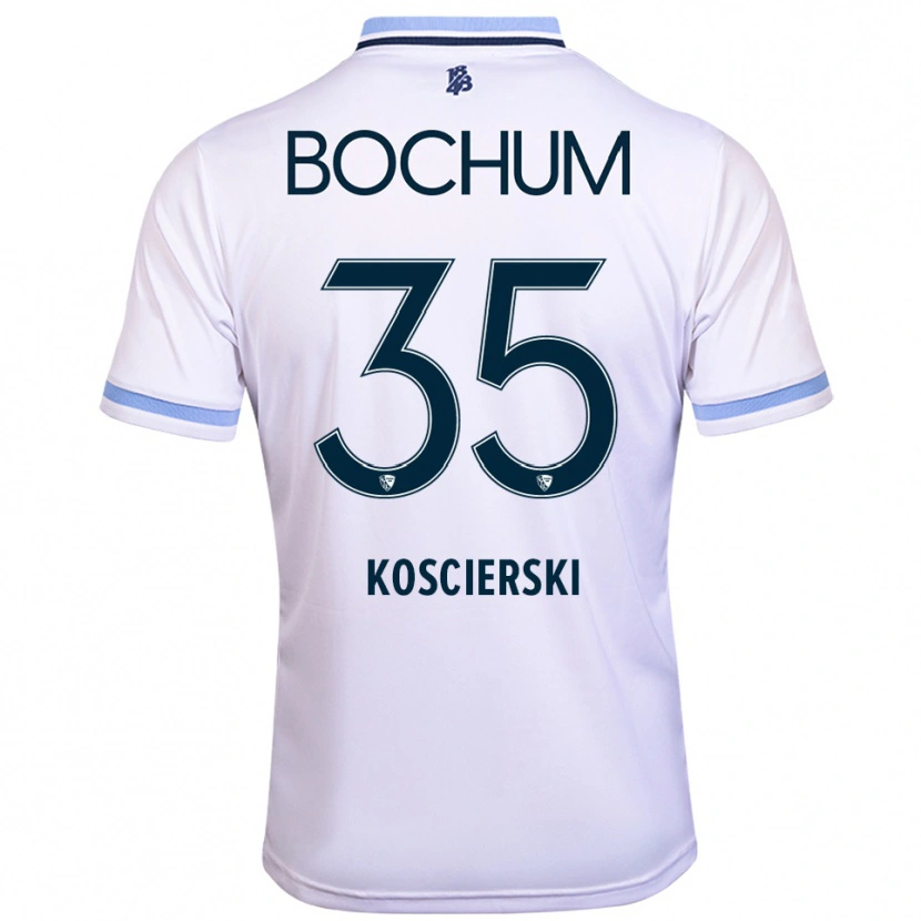 Danxen Heren Kacper Koscierski #35 Wit Hemelsblauw Uitshirt Uittenue 2025/26 T-Shirt