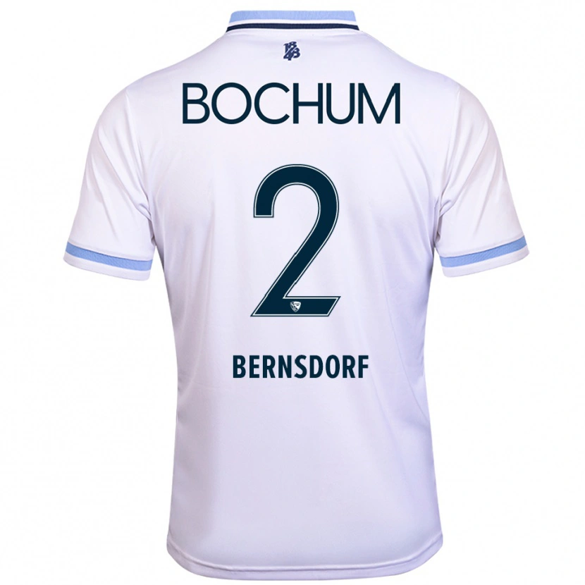 Danxen Heren Luca Bernsdorf #2 Wit Hemelsblauw Uitshirt Uittenue 2025/26 T-Shirt