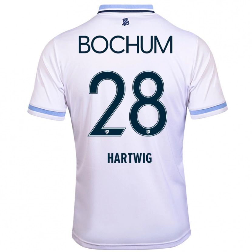 Danxen Heren Luis Hartwig #28 Wit Hemelsblauw Uitshirt Uittenue 2025/26 T-Shirt
