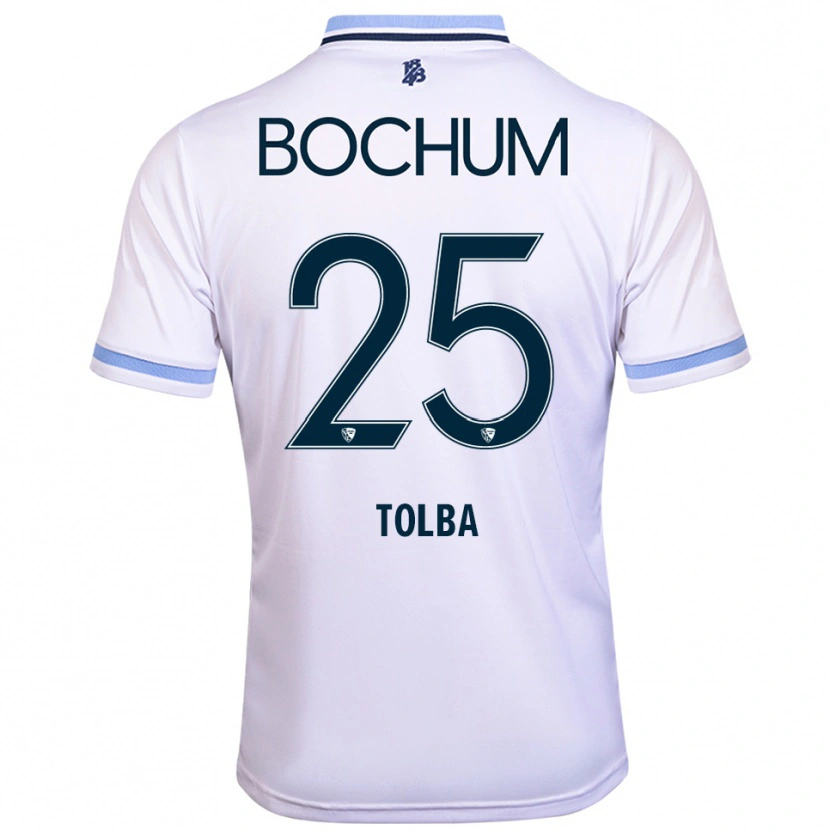 Danxen Heren Mohammed Tolba #25 Wit Hemelsblauw Uitshirt Uittenue 2025/26 T-Shirt