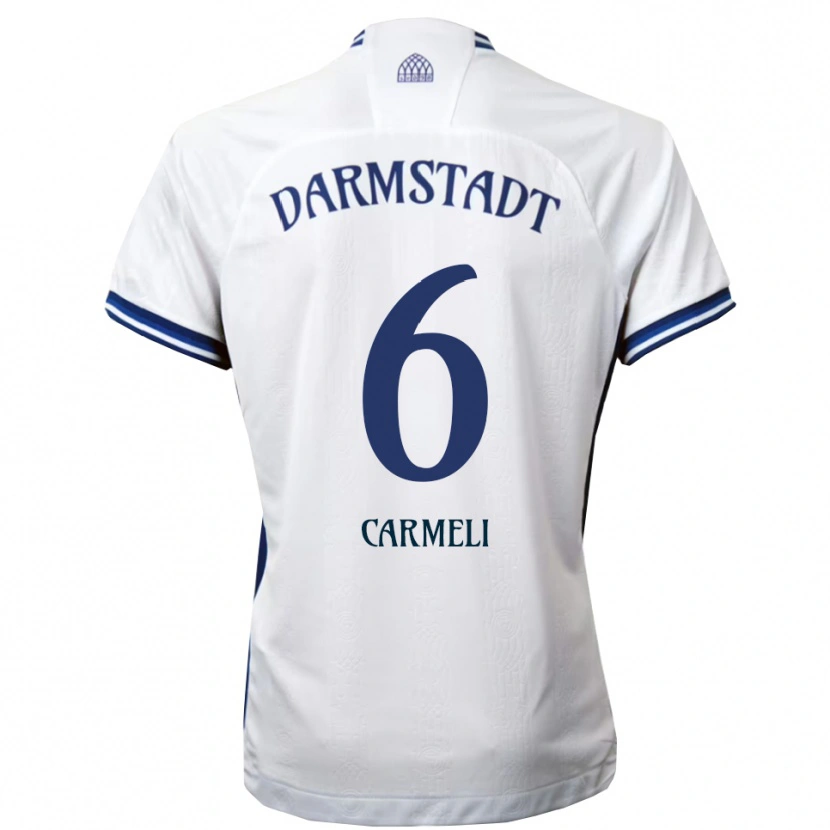 Danxen Heren Liad Carmeli #6 Wit Blauw Uitshirt Uittenue 2025/26 T-Shirt
