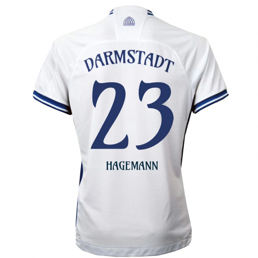 Danxen Heren Emil Hagemann #23 Wit Blauw Uitshirt Uittenue 2025/26 T-Shirt