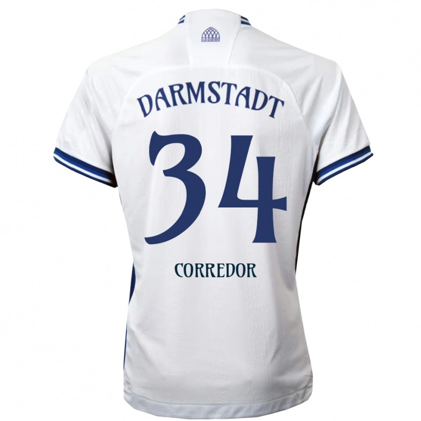 Danxen Heren Killian Corredor #34 Wit Blauw Uitshirt Uittenue 2025/26 T-Shirt