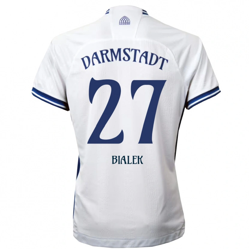 Danxen Heren Bartosz Bialek #27 Wit Blauw Uitshirt Uittenue 2025/26 T-Shirt