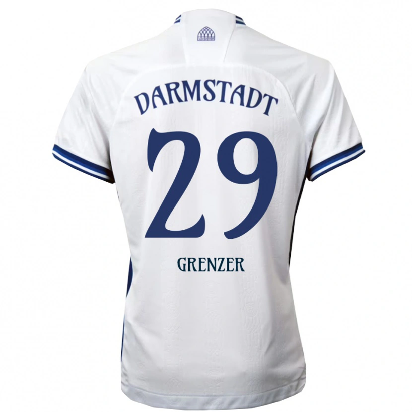 Danxen Heren Mika Grenzer #29 Wit Blauw Uitshirt Uittenue 2025/26 T-Shirt