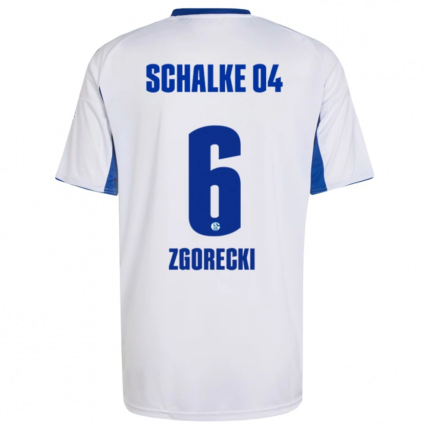 Danxen Heren Jonas Zgorecki #6 Wit Blauw Uitshirt Uittenue 2025/26 T-Shirt