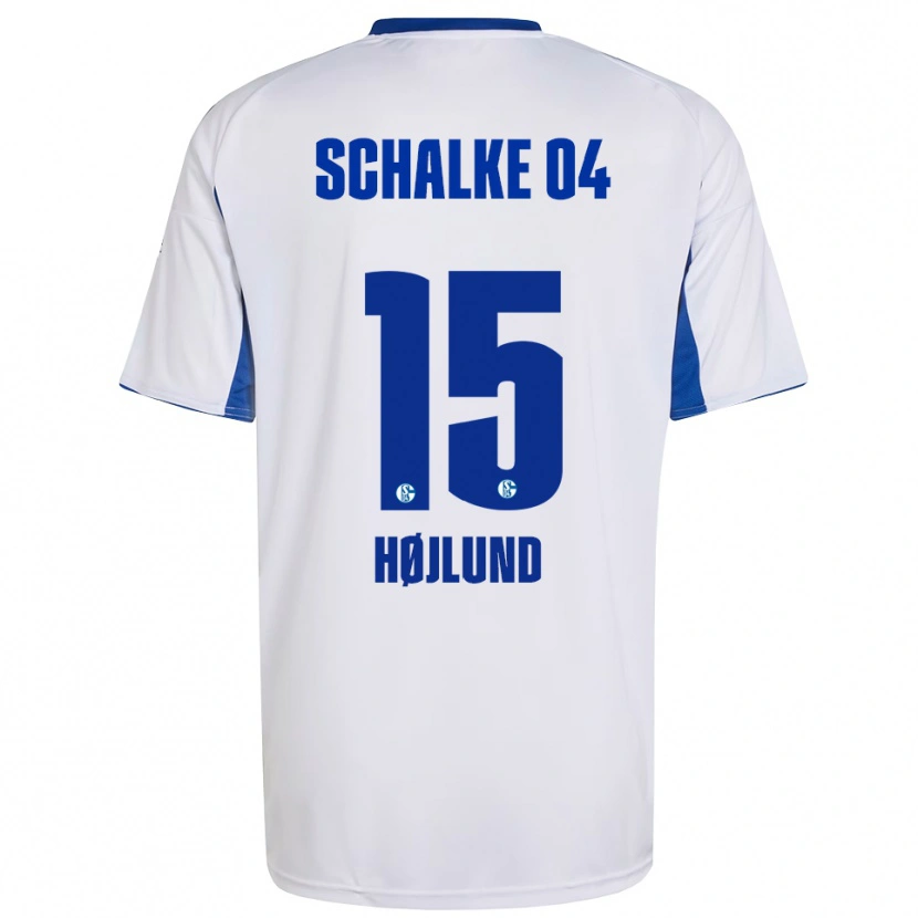 Danxen Heren Emil Højlund #15 Wit Blauw Uitshirt Uittenue 2025/26 T-Shirt