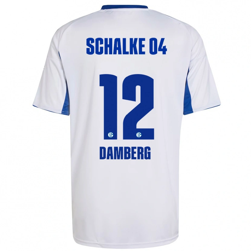 Danxen Heren Niclas Damberg #12 Wit Blauw Uitshirt Uittenue 2025/26 T-Shirt