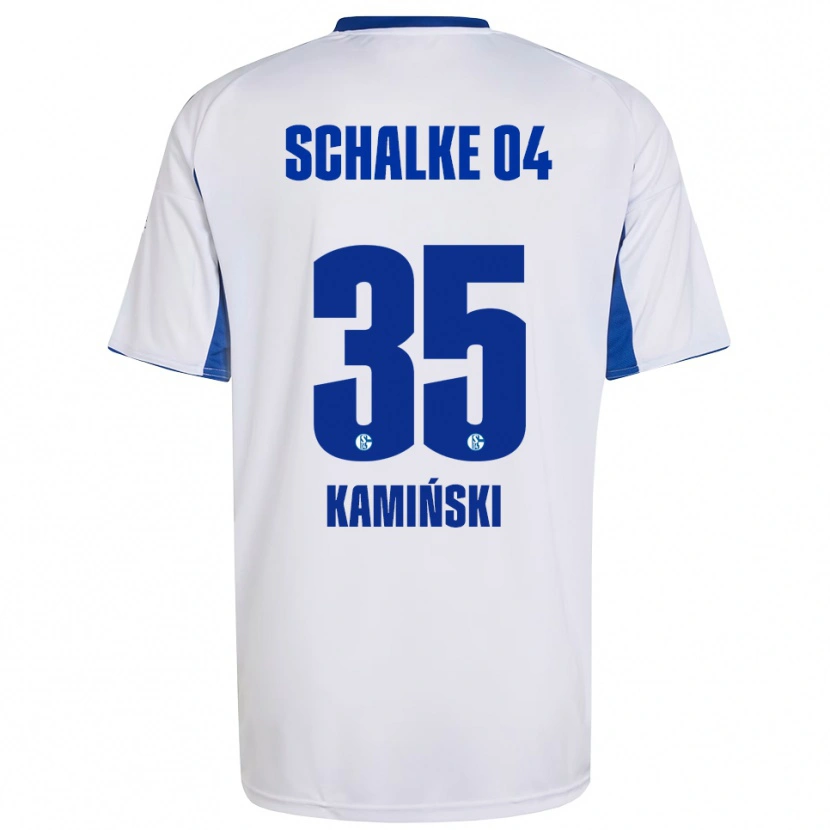 Danxen Heren Marcin Kaminski #35 Wit Blauw Uitshirt Uittenue 2025/26 T-Shirt