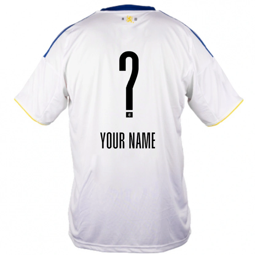 Danxen Heren Uw Naam #0 Wit Blauw Geel Uitshirt Uittenue 2025/26 T-Shirt