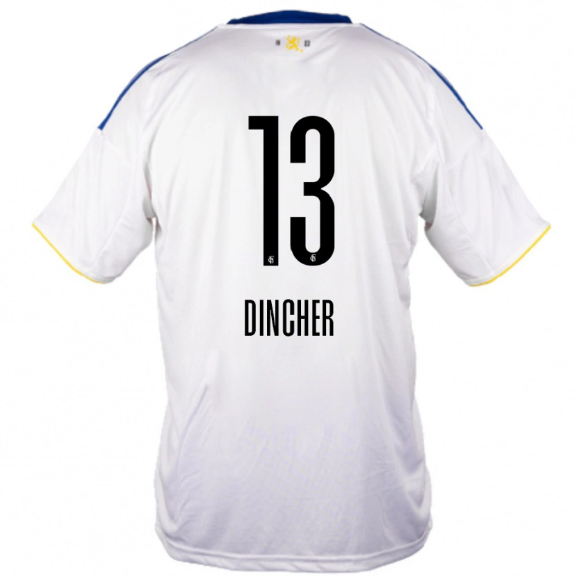 Danxen Heren Noah Dincher #13 Wit Blauw Geel Uitshirt Uittenue 2025/26 T-Shirt