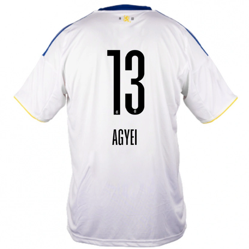 Danxen Heren Chelsea Agyei #13 Wit Blauw Geel Uitshirt Uittenue 2025/26 T-Shirt
