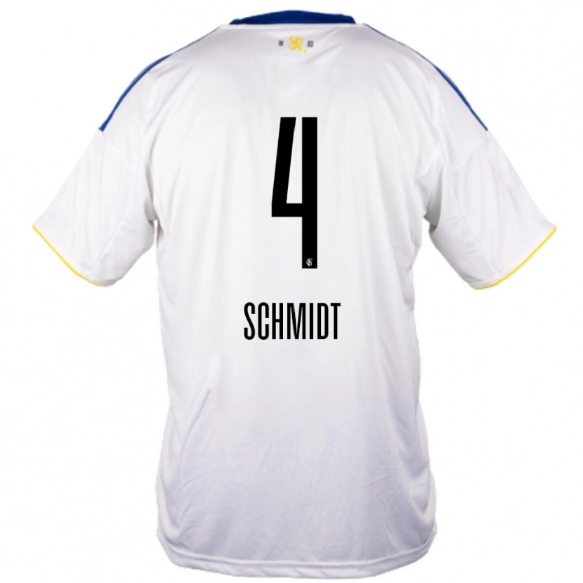 Danxen Heren Louis Schmidt #4 Wit Blauw Geel Uitshirt Uittenue 2025/26 T-Shirt