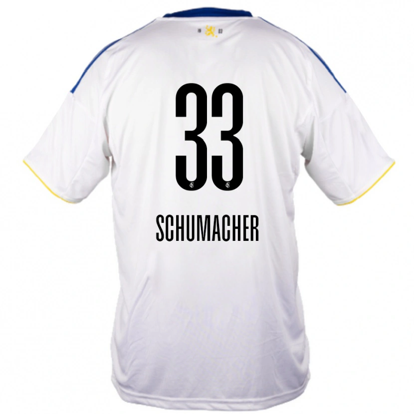 Danxen Heren Till Schumacher #33 Wit Blauw Geel Uitshirt Uittenue 2025/26 T-Shirt