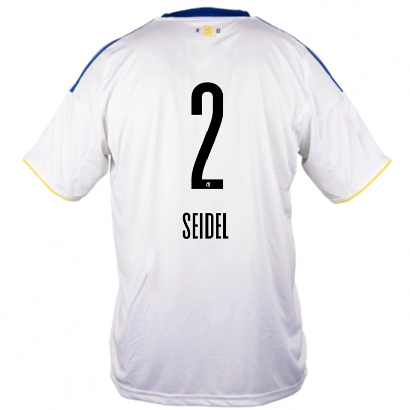 Danxen Heren Jonas Seidel #2 Wit Blauw Geel Uitshirt Uittenue 2025/26 T-Shirt