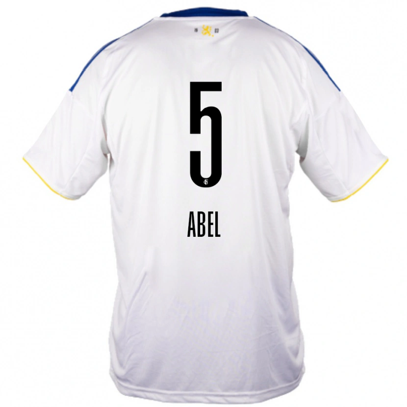 Danxen Heren Andris Abel #5 Wit Blauw Geel Uitshirt Uittenue 2025/26 T-Shirt