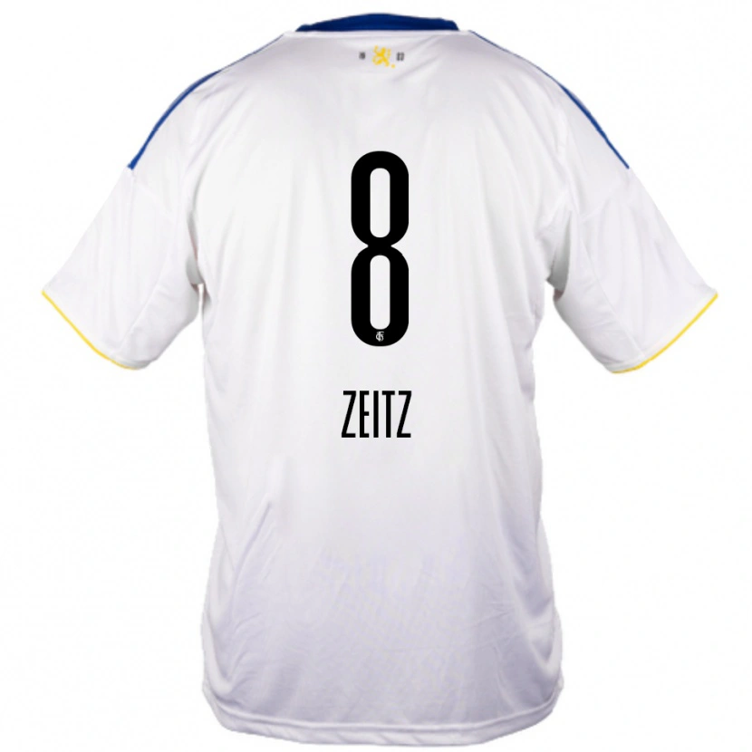 Danxen Heren Manuel Zeitz #8 Wit Blauw Geel Uitshirt Uittenue 2025/26 T-Shirt