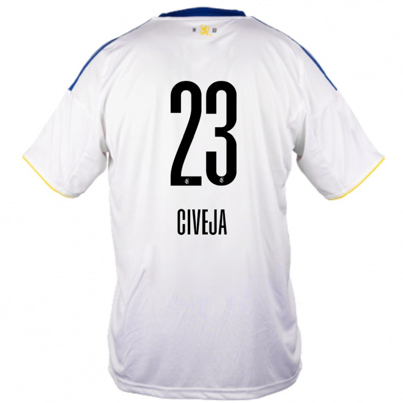 Danxen Heren Tim Civeja #23 Wit Blauw Geel Uitshirt Uittenue 2025/26 T-Shirt