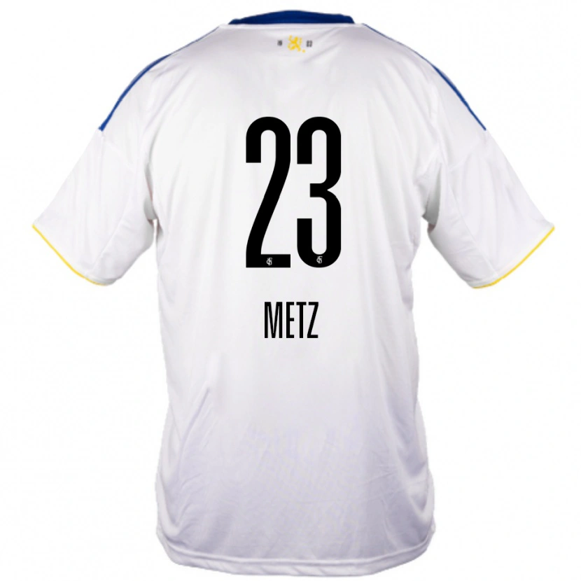 Danxen Heren Elija Metz #23 Wit Blauw Geel Uitshirt Uittenue 2025/26 T-Shirt