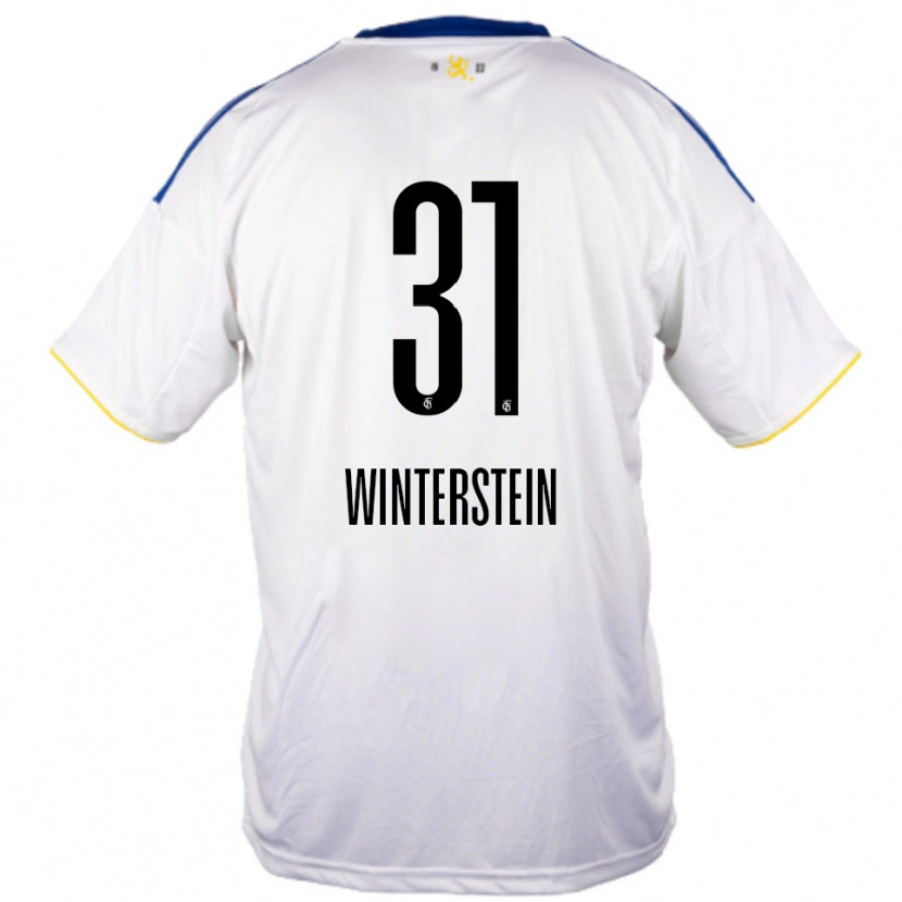 Danxen Heren Lea Winterstein #31 Wit Blauw Geel Uitshirt Uittenue 2025/26 T-Shirt