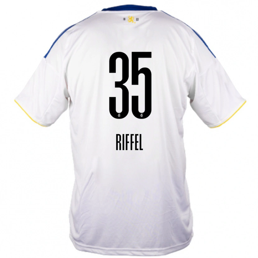 Danxen Heren Kim Riffel #35 Wit Blauw Geel Uitshirt Uittenue 2025/26 T-Shirt