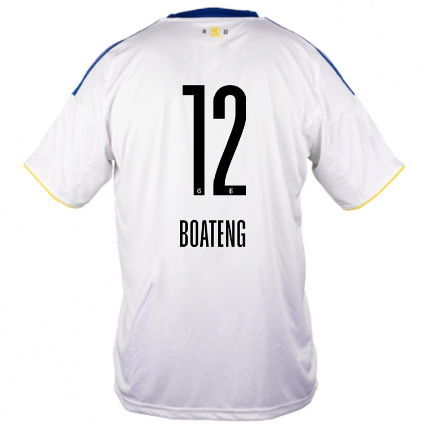 Danxen Heren Divine Boateng #12 Wit Blauw Geel Uitshirt Uittenue 2025/26 T-Shirt