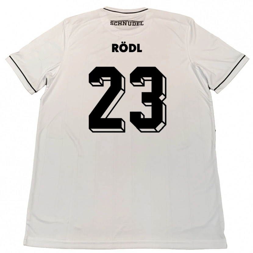 Danxen Heren Valentin Rödl #23 Wit Zwart Uitshirt Uittenue 2025/26 T-Shirt