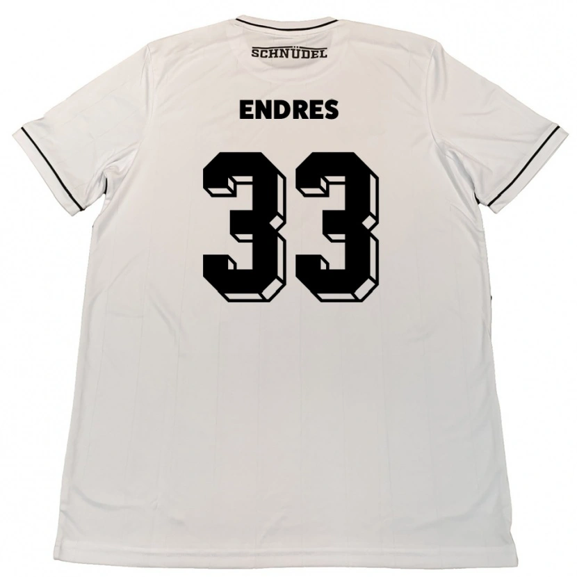Danxen Heren Joshua Endres #33 Wit Zwart Uitshirt Uittenue 2025/26 T-Shirt