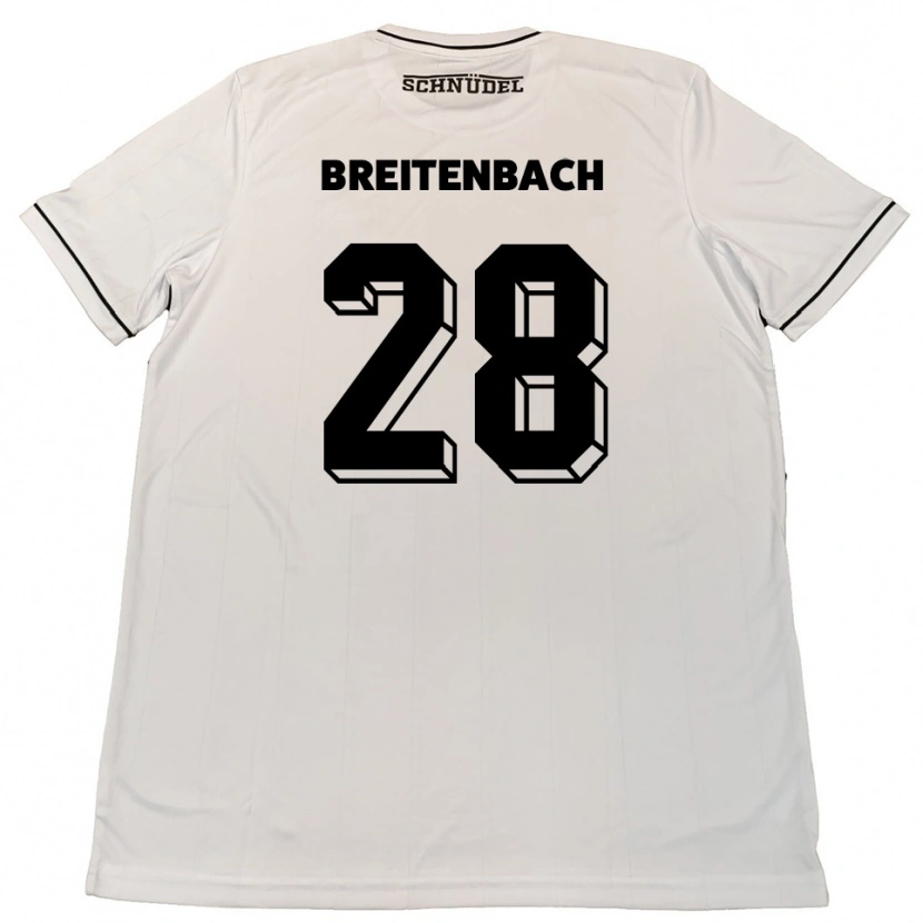 Danxen Heren Fabio Breitenbach #28 Wit Zwart Uitshirt Uittenue 2025/26 T-Shirt