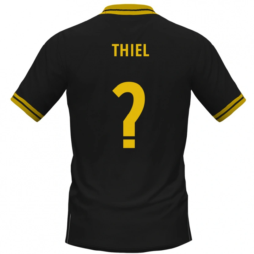 Danxen Heren David Thiel #0 Zwart Geel Uitshirt Uittenue 2025/26 T-Shirt