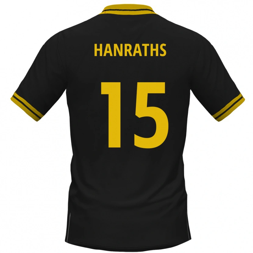 Danxen Heren Mika Hanraths #15 Zwart Geel Uitshirt Uittenue 2025/26 T-Shirt