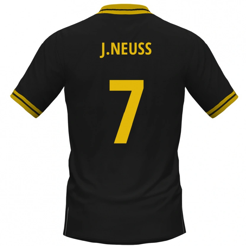 Danxen Heren Julian Neuss #7 Zwart Geel Uitshirt Uittenue 2025/26 T-Shirt