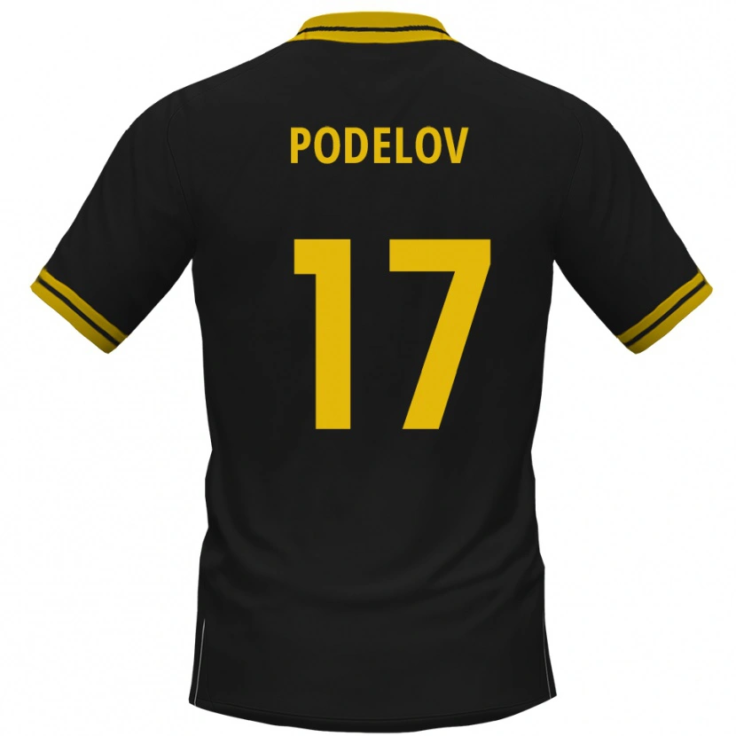 Danxen Heren David Podelov #17 Zwart Geel Uitshirt Uittenue 2025/26 T-Shirt