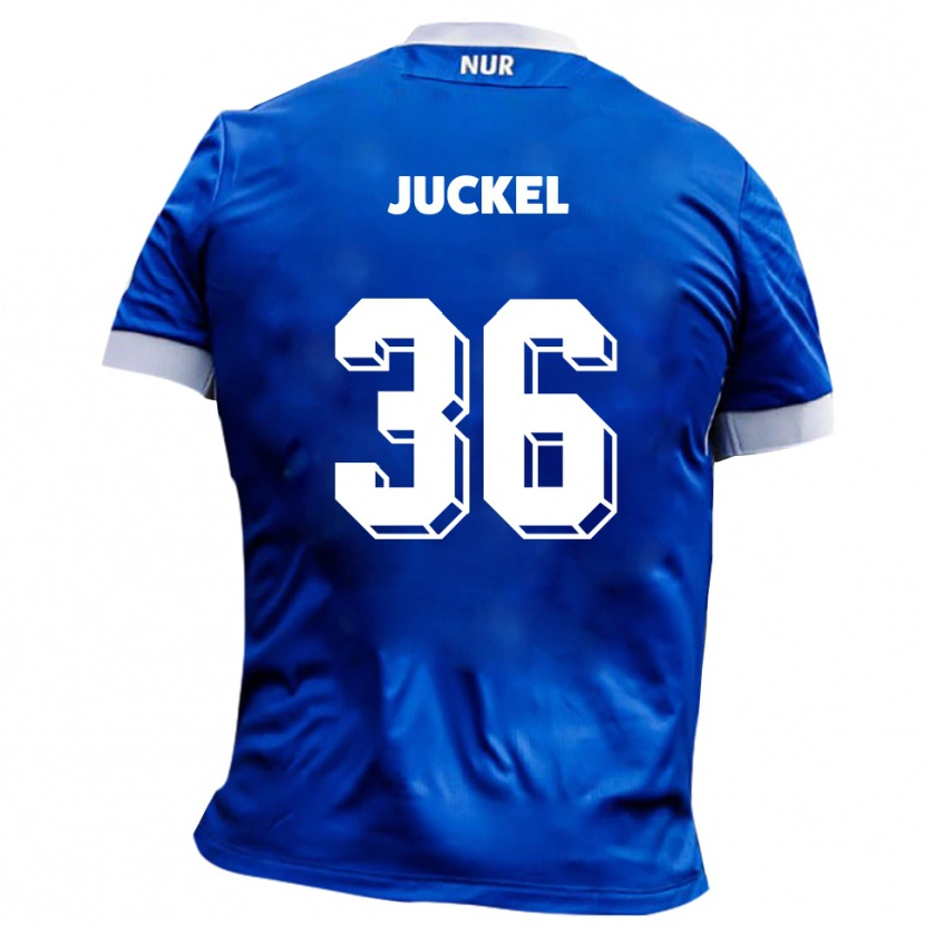 Danxen Heren Janis Juckel #36 Blauw Wit Uitshirt Uittenue 2025/26 T-Shirt