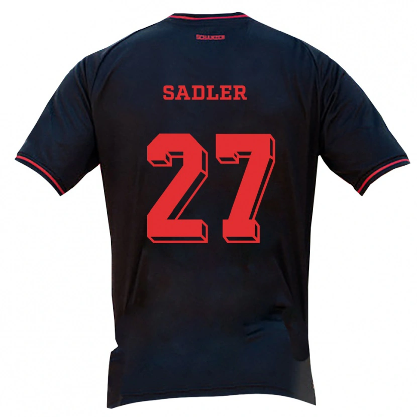 Danxen Heren Thomas Sadler #27 Zwart Rood Wit Uitshirt Uittenue 2025/26 T-Shirt