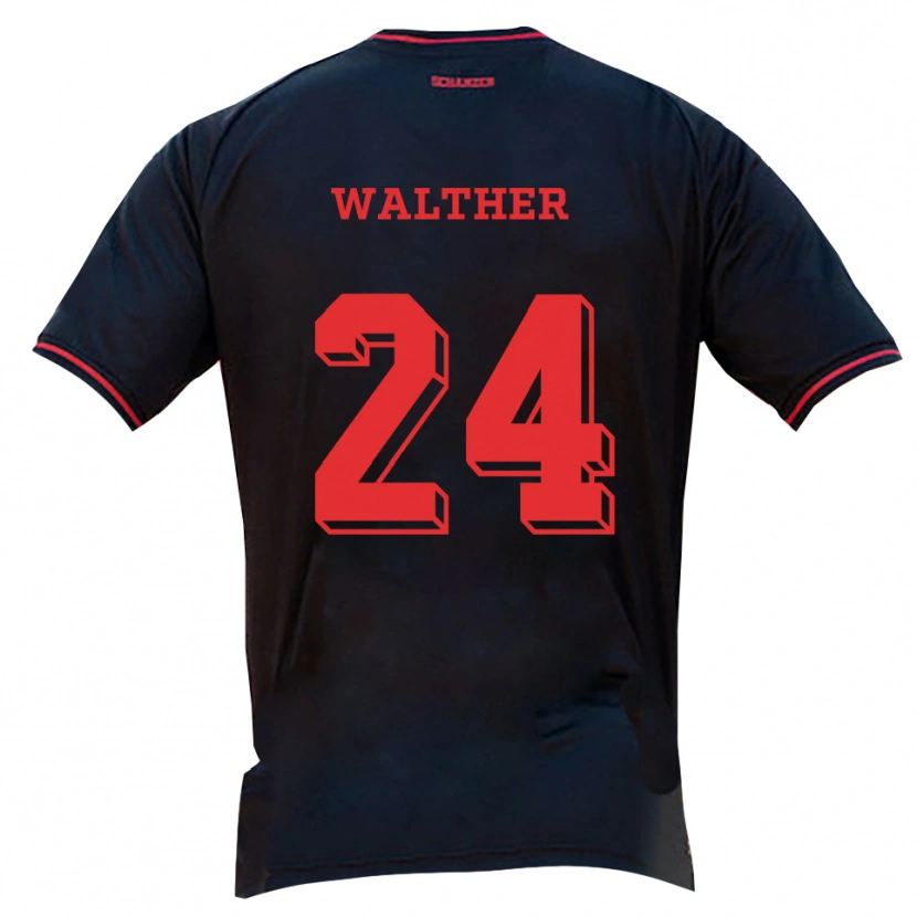 Danxen Heren Felix Walther #24 Zwart Rood Wit Uitshirt Uittenue 2025/26 T-Shirt