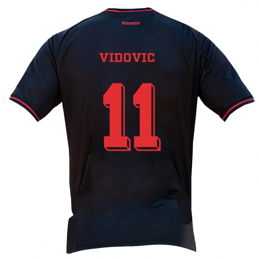 Danxen Heren Paula Vidovic #11 Zwart Rood Wit Uitshirt Uittenue 2025/26 T-Shirt