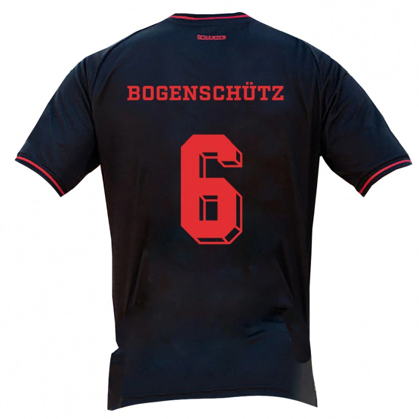 Danxen Heren Kerstin Bogenschütz #6 Zwart Rood Wit Uitshirt Uittenue 2025/26 T-Shirt