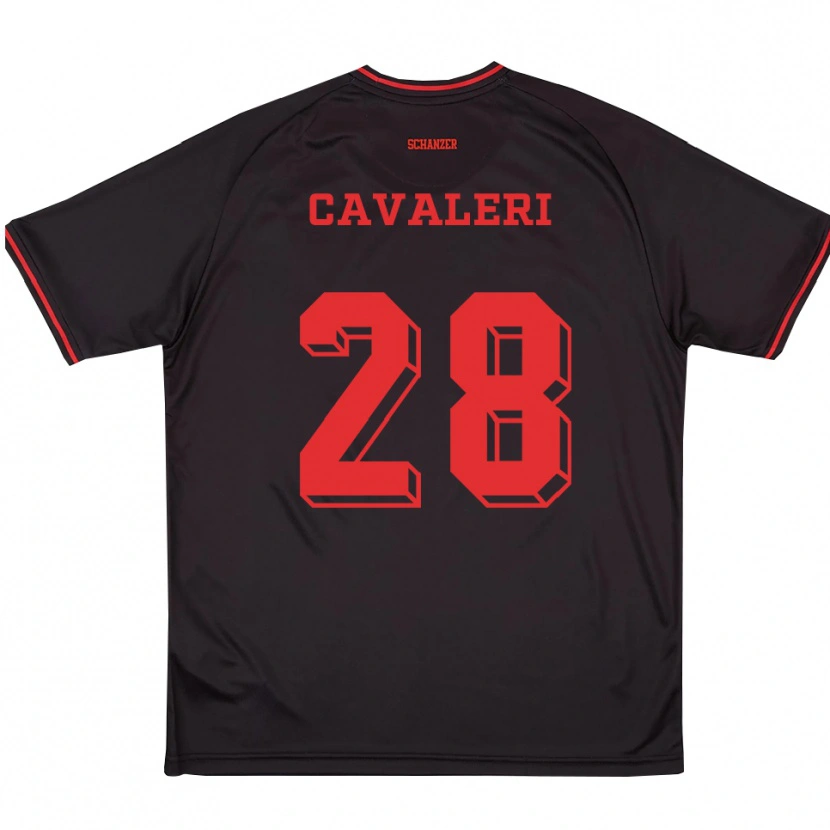 Danxen Heren Salvatore Cavaleri #28 Zwart Rood Wit Uitshirt Uittenue 2025/26 T-Shirt