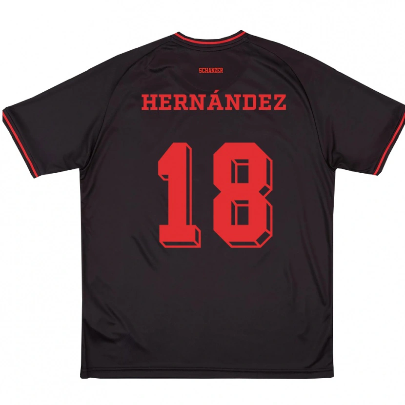 Danxen Heren Carlos Lores Hernandez #18 Zwart Rood Wit Uitshirt Uittenue 2025/26 T-Shirt