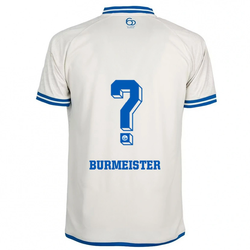 Danxen Heren Fiete Burmeister #0 Wit Blauw Uitshirt Uittenue 2025/26 T-Shirt