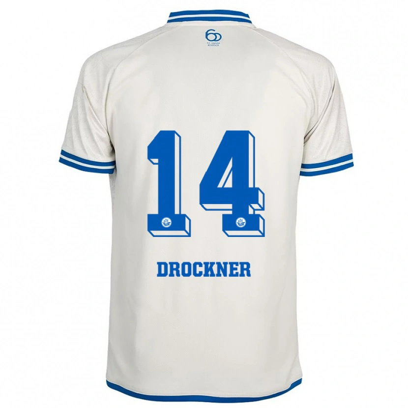 Danxen Heren Malin Drockner #14 Wit Blauw Uitshirt Uittenue 2025/26 T-Shirt