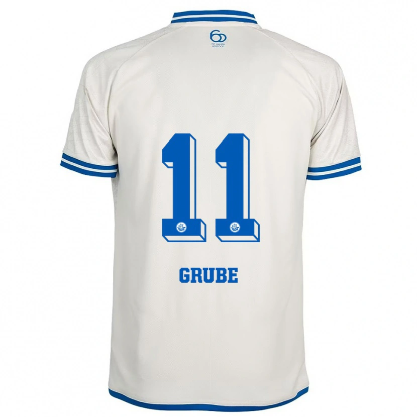 Danxen Heren Pepe Grube #11 Wit Blauw Uitshirt Uittenue 2025/26 T-Shirt