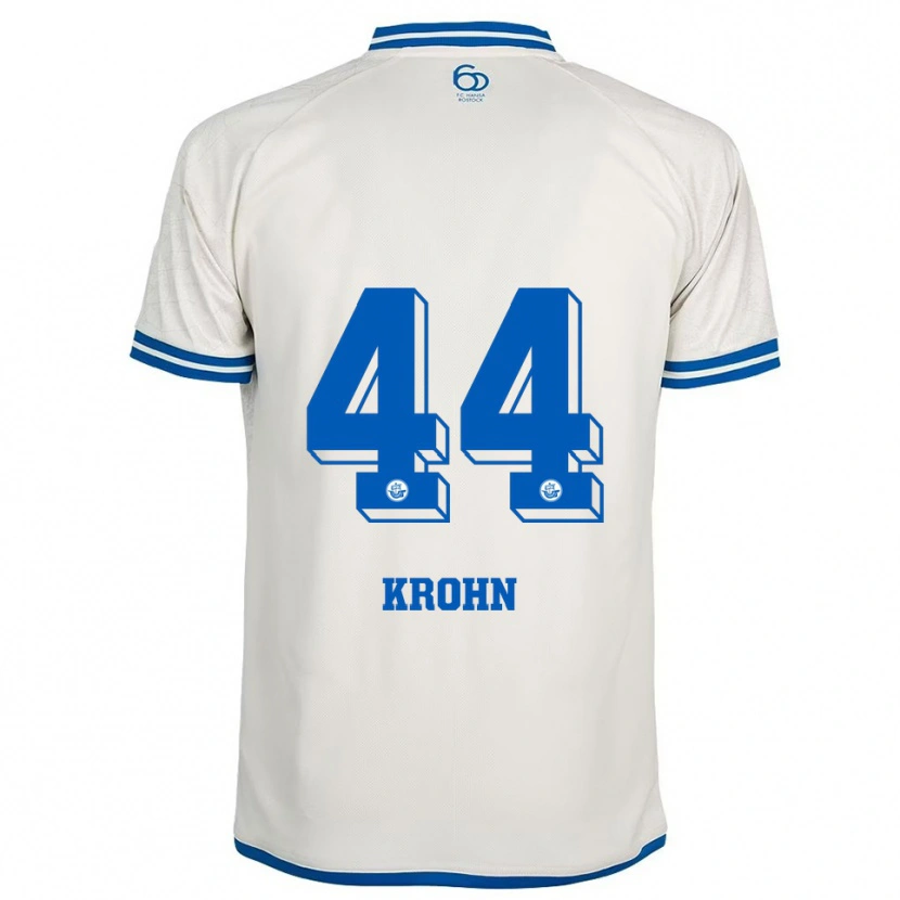 Danxen Heren Tim Krohn #44 Wit Blauw Uitshirt Uittenue 2025/26 T-Shirt