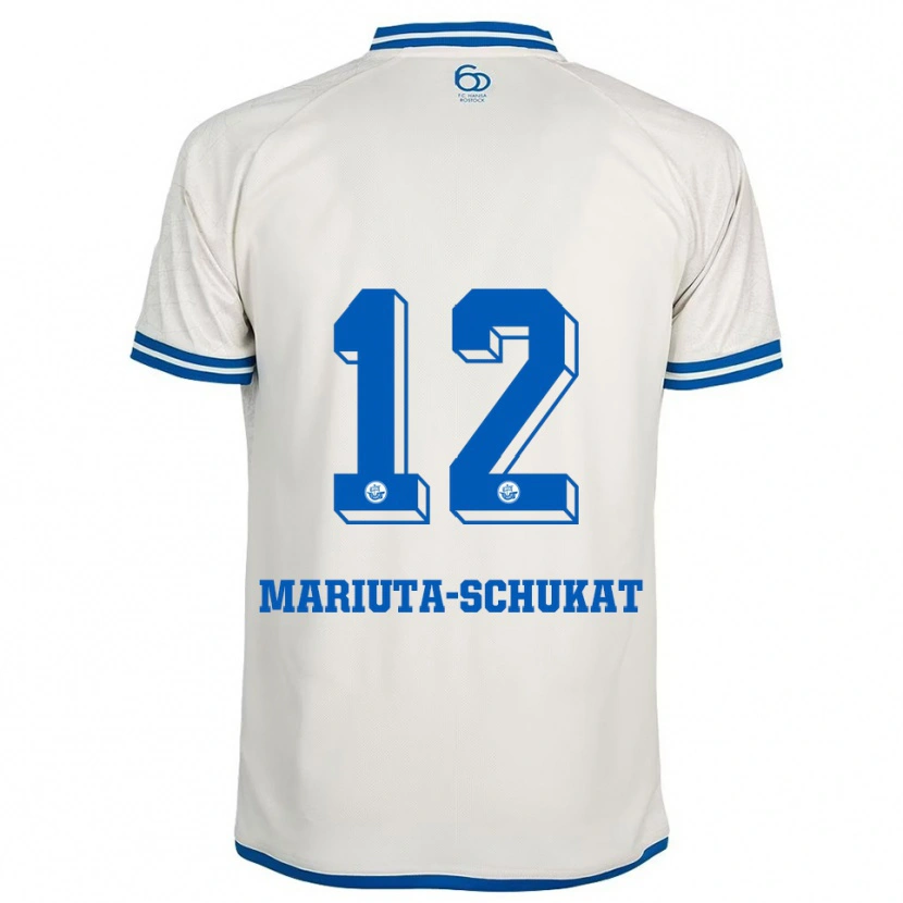 Danxen Heren Lara Mariuta-Schukat #12 Wit Blauw Uitshirt Uittenue 2025/26 T-Shirt