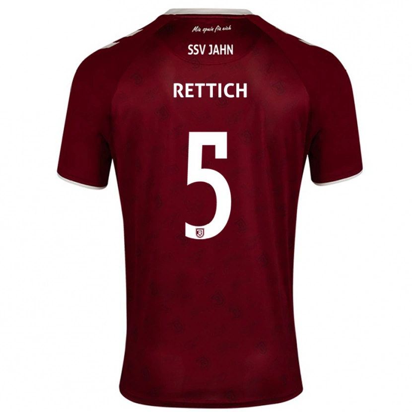 Danxen Heren Noa Rettich #5 Bordeaux Wit Uitshirt Uittenue 2025/26 T-Shirt